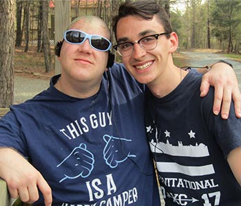 A camper and counselor at Camp Royall.