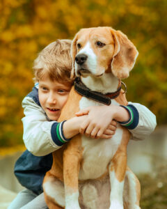 Pets and Autism. An autistic boy and his best dog friend.