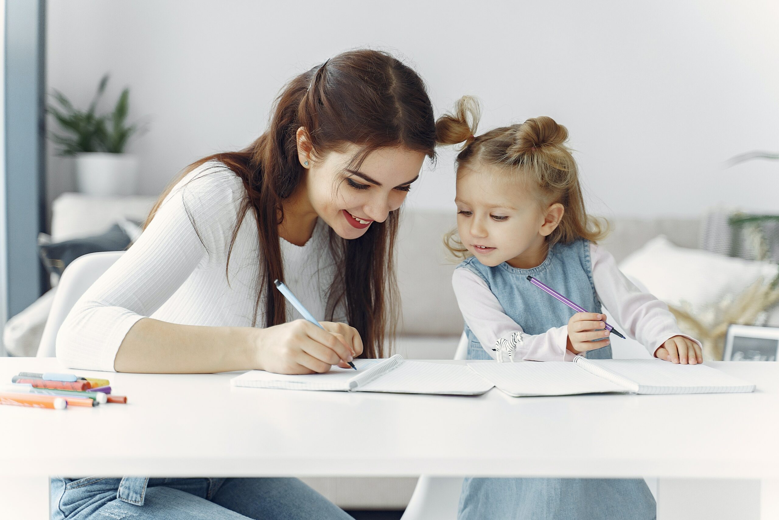a mother and daughter learn to write